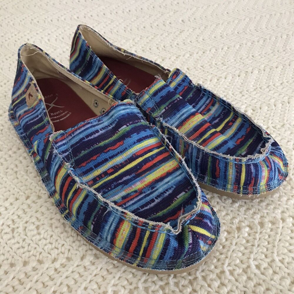 Twisted X Women's Slip On Loafers pattern NWOT Size 9 colorful